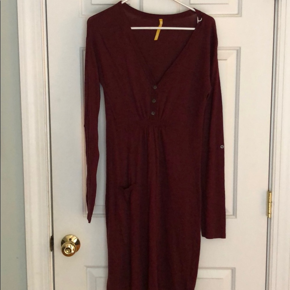 Maroon sweater dress